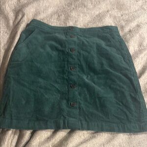 J. Crew Green A-line Mini Skirt